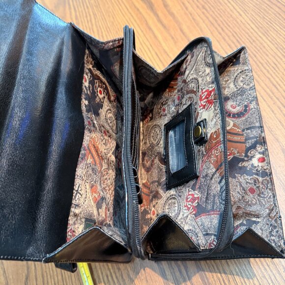 Bellerose Black Leather Satchel | European Croc-Embossed | Vintage - So Unique! - Picture 8 of 14